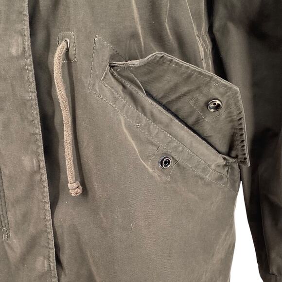 RW Co Longline Duck Canvas Chore Utility Jacket S Green No Lining Drawstring - Picture 9 of 16